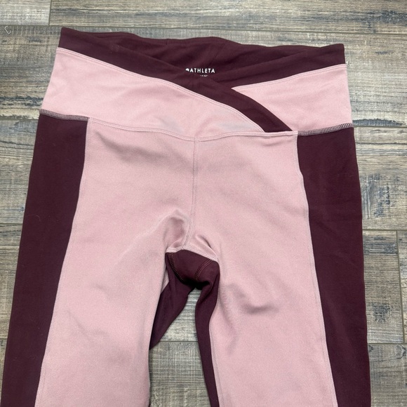 Athleta Chroma 7/8 Leggings Pink and Burgundy Women's Size Medium - Picture 2 of 11